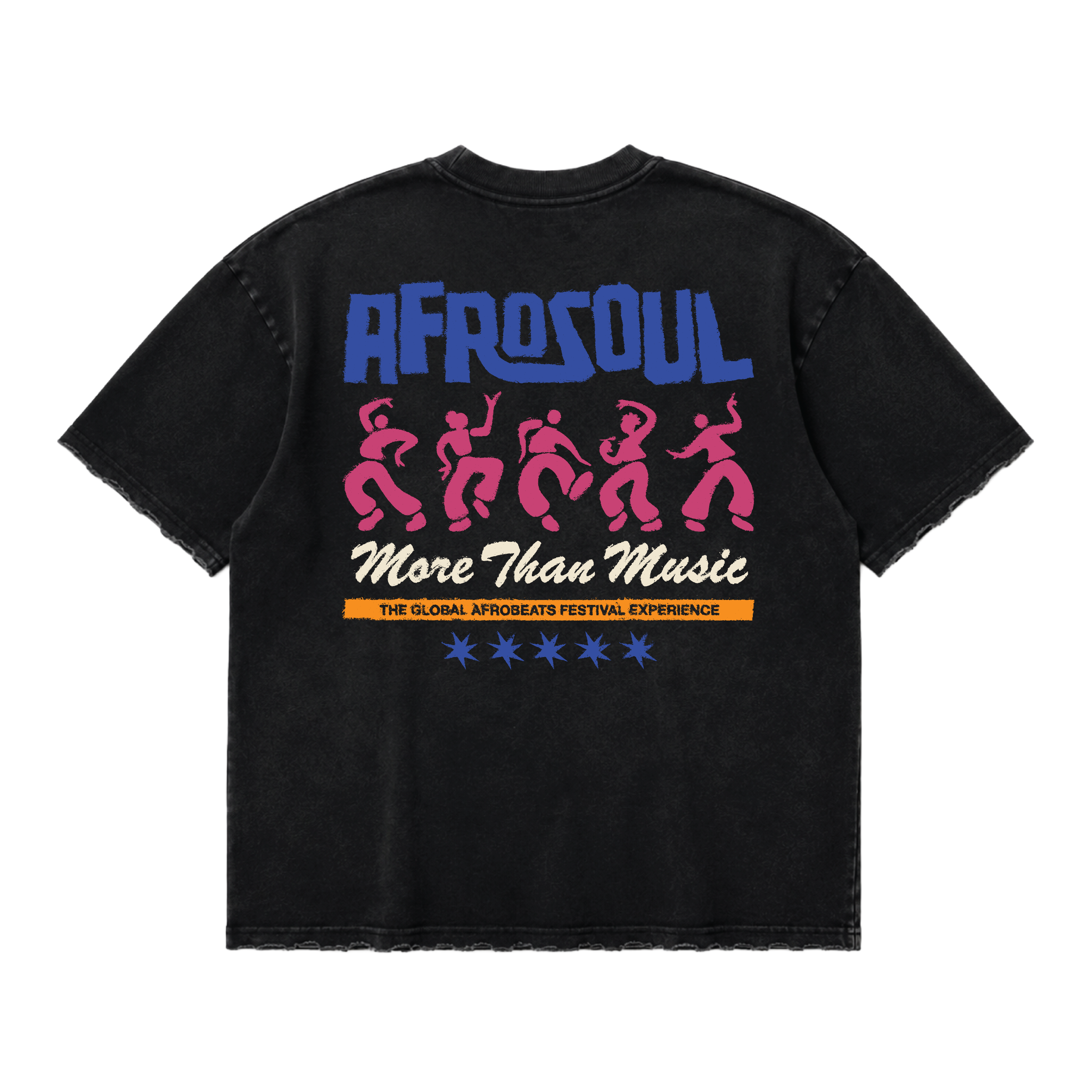 Afrosoul More Than Music Distressed Black Tshirt