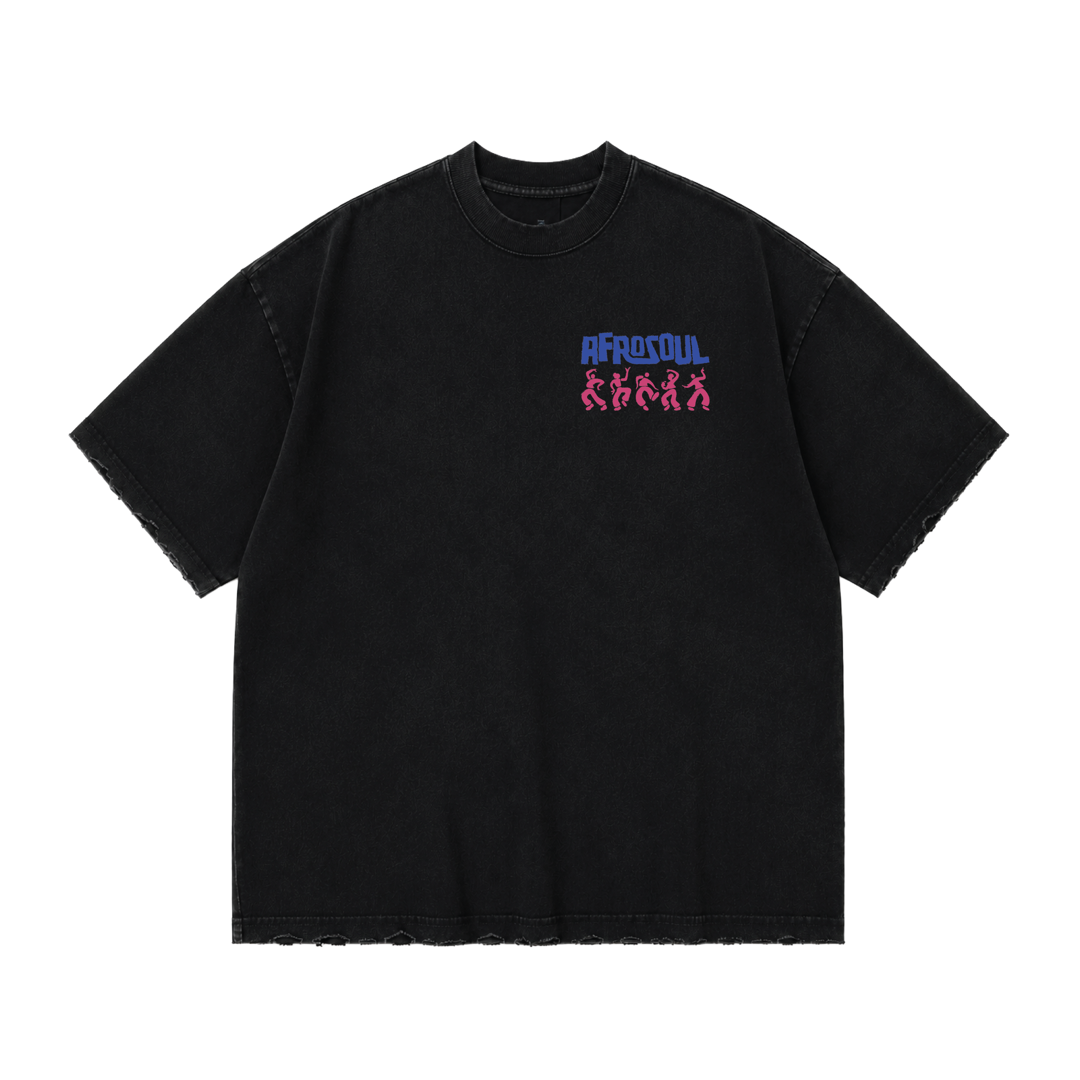 Afrosoul More Than Music Distressed Black Tshirt