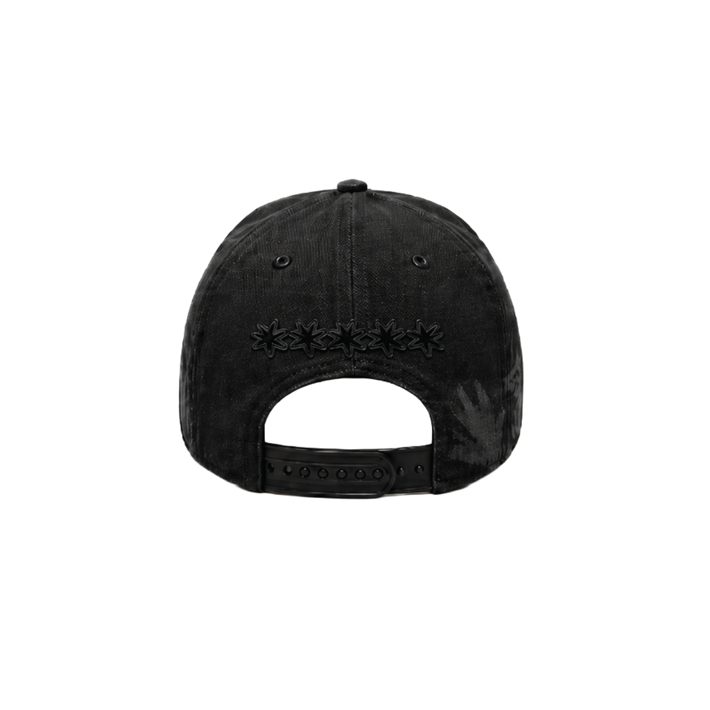 Afrosoul Washed Cotton Leather Applique Pinch Front Cap