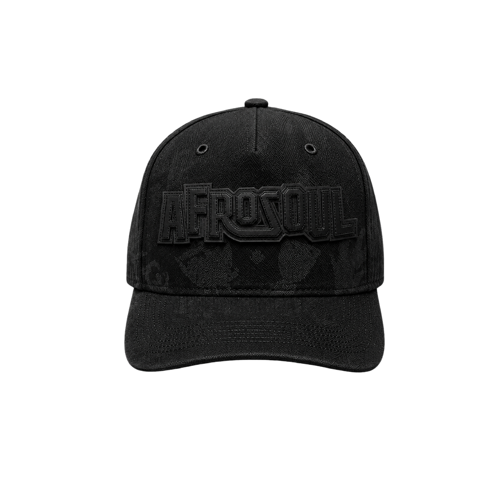 Afrosoul Washed Cotton Leather Applique Pinch Front Cap