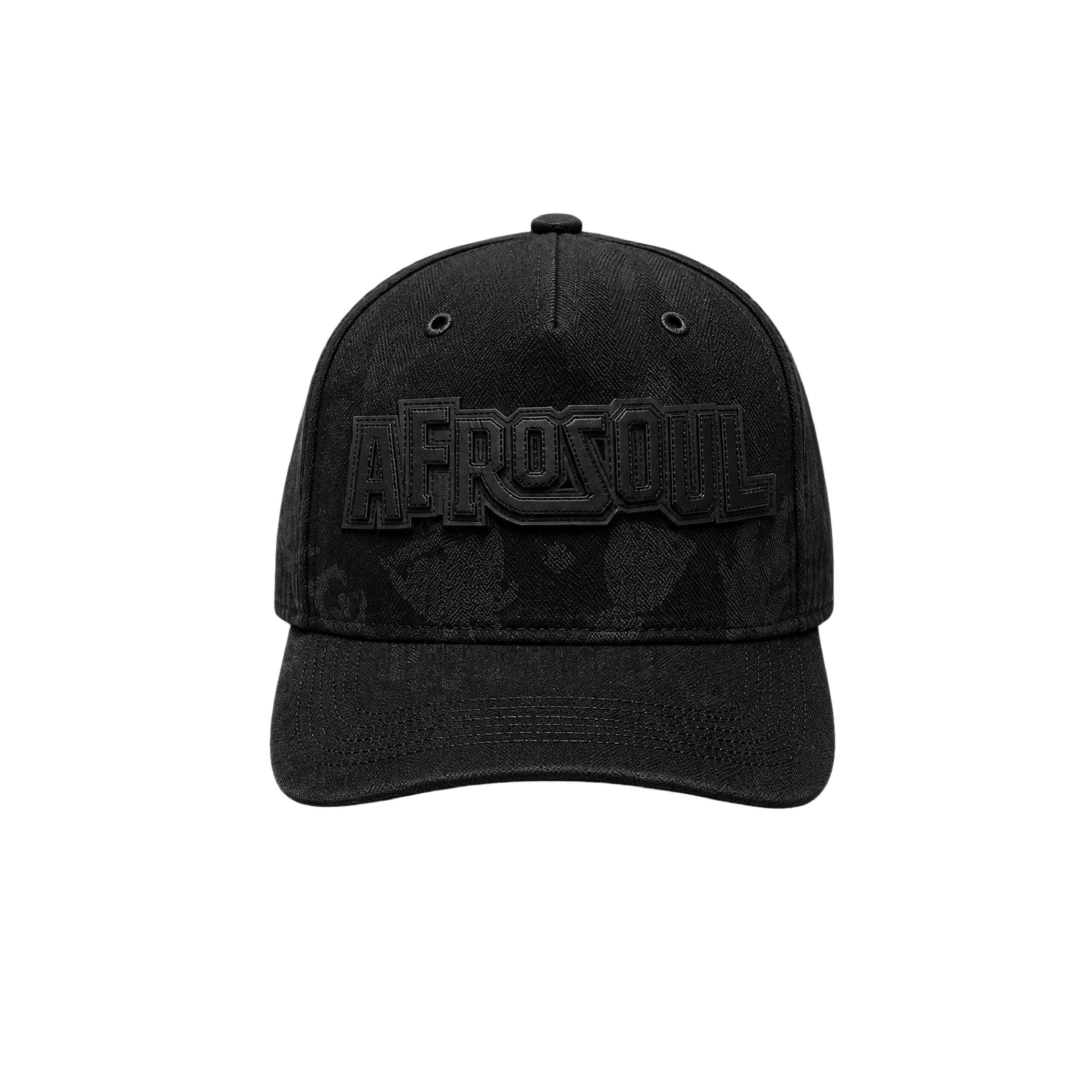 Afrosoul Washed Cotton Leather Applique Pinch Front Cap