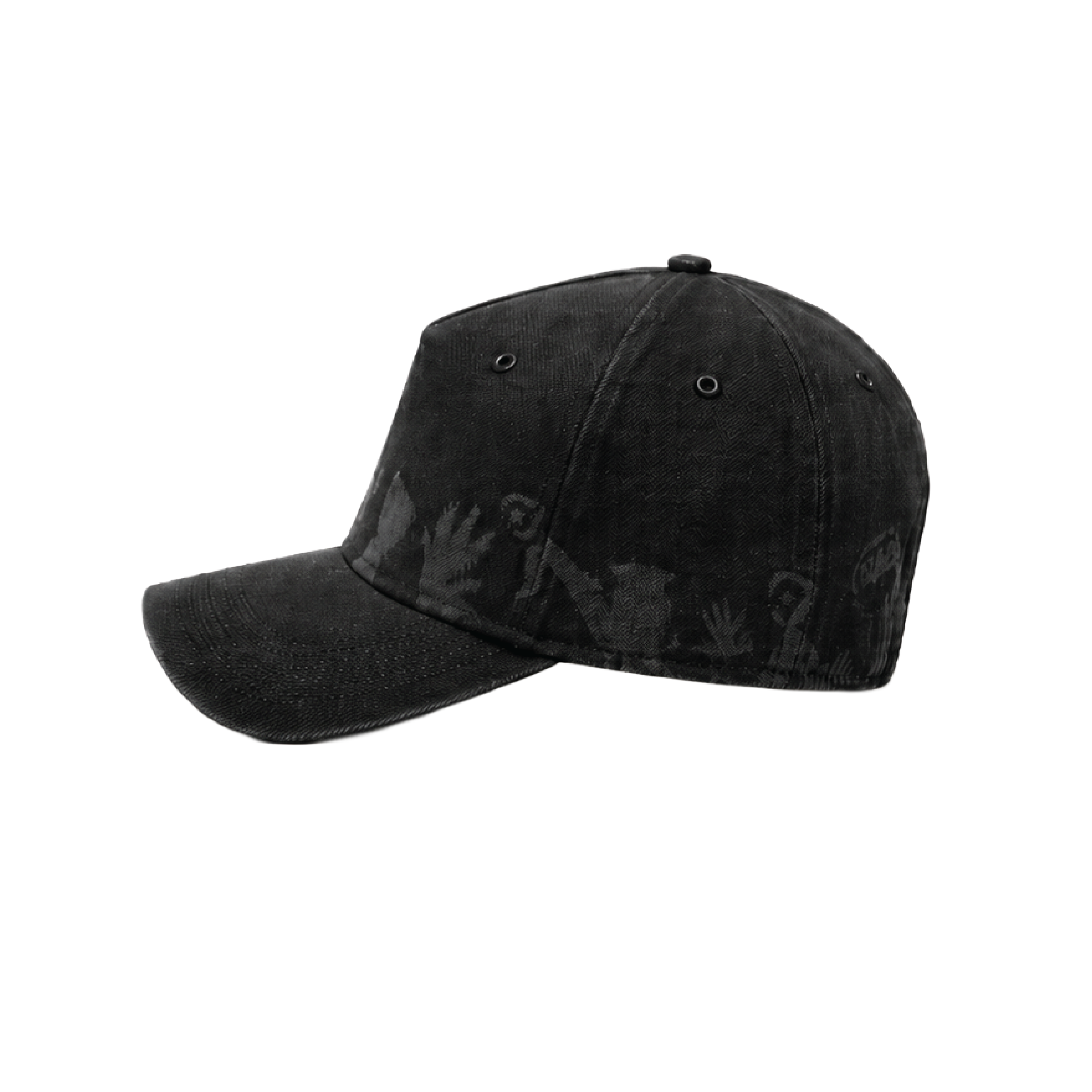 Afrosoul Washed Cotton Leather Applique Pinch Front Cap